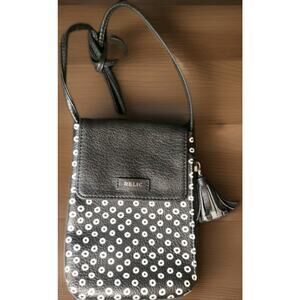 Relic Crossbody Purse Bag Black White Circle 3 pocket Adjustable Strap